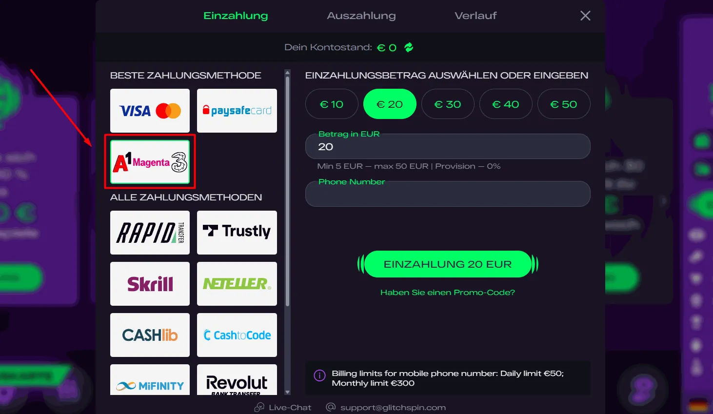 Glitchspin mit Magenta Glitchspin Magenta Casino